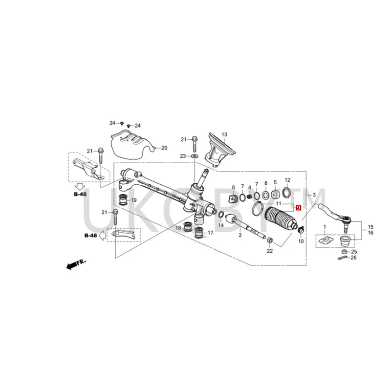 53429T7AH01 Suitable for Ho nd a Binzhi XR-V Lingpai Enjoyment Domain Steering gear dust cover steering gear dust cover