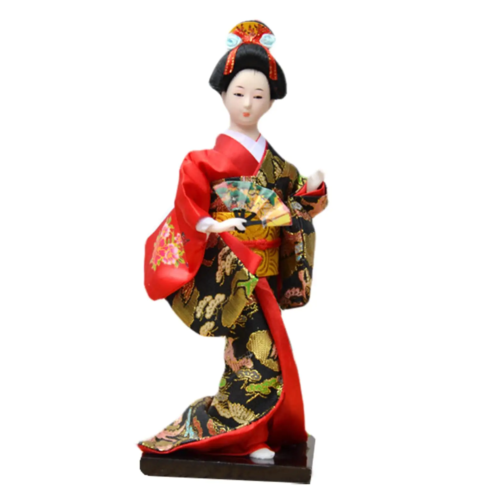 

27cm Japanese Kimono Geisha Doll Collectible Figurine National Style Oriental Ancient Kabuki Resin for Bar Office Home Ornament