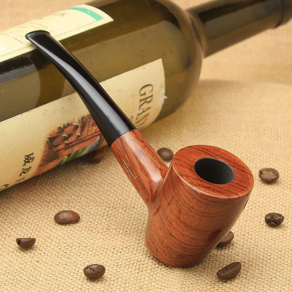 MUXIANG Rosewood Tobacco Pipe International Sandalwood Smoking Pipe Desktop Sitting Pipe 9mm Pipe Channel Design