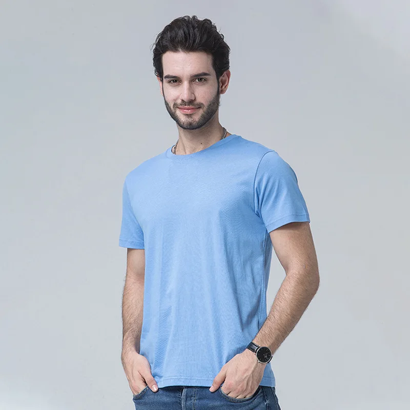 MRMT 2024 Brand New Men\'s T-shirt 170gsm Cotton Casual Round Neck Men T shirt Short Sleeved Tops Tees Man Tshirt For Male