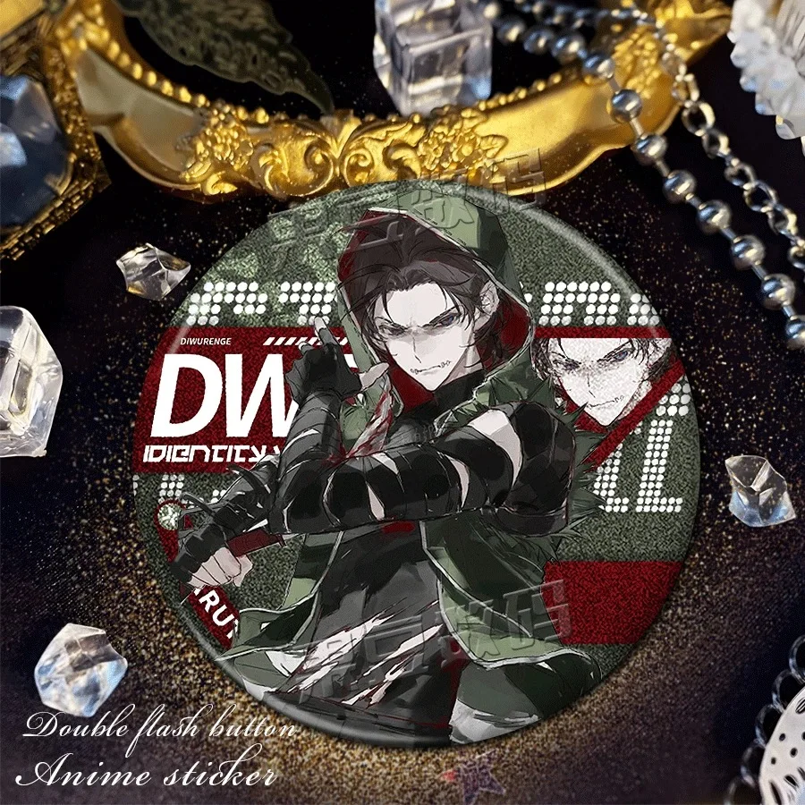 الشخصية الخامسة: المرتزقة المحيطة 58 مم شارات فلاش مزدوجة لأصدقاء الرسوم المتحركة صفيح هدية عيد ميلاد الوادي