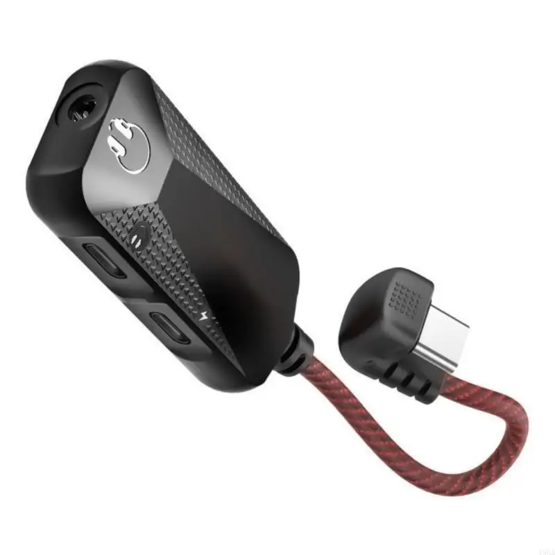 T5EA Earphone Adapter USB C to 3.5mm سماعة رأس الدعم سلك 66W شحن