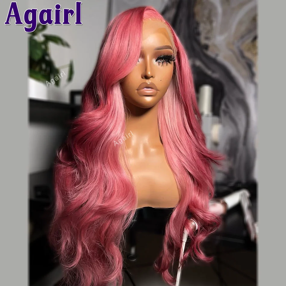 

Flesh Pink 613 Colored Transparent 13x4 13x6 Body Wave Lace Frontal Wig PrePlucked Glueless 5X5 Lace Closure Human Hair Wavy Wig