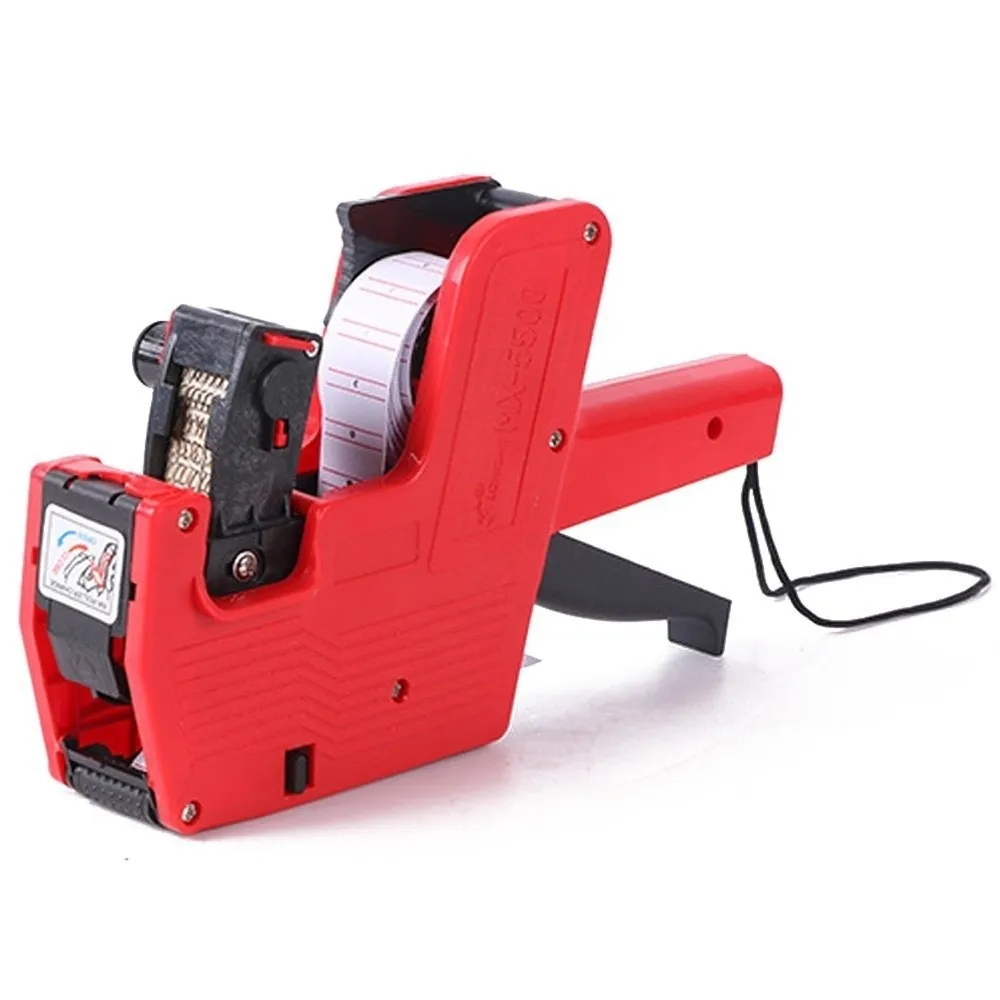 1 rotolo di etichette + 1 stampante per etichette digitali con inchiostro MX-5500 Display a 8 cifre Etichettatrice portatile Stampante per etichette per prezzi del supermercato per ufficio