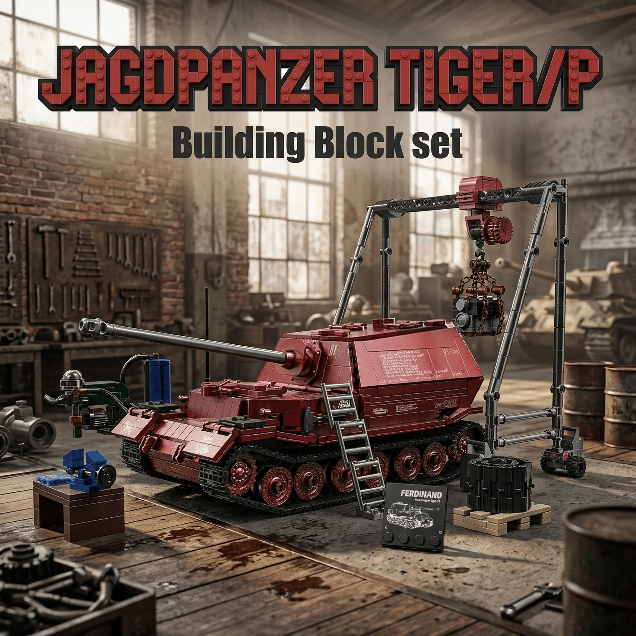 

2125PCS JAGDPANZER TIGER/P Building Blocks City Sports Car Model Ornaments Collection Bricks Toys DIY Assembly Toys For Gifts