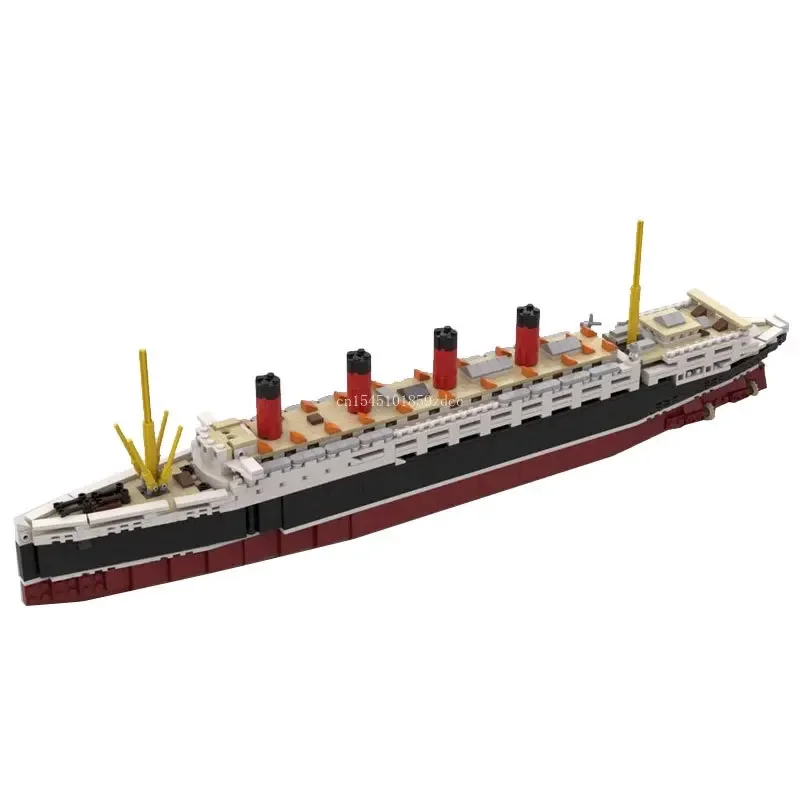MOC BRITANNIC Lusitania Mauritania Large Cruise Ship Model Building Blocks Military Ship Assemble Constructor Bricks Toys Gifts