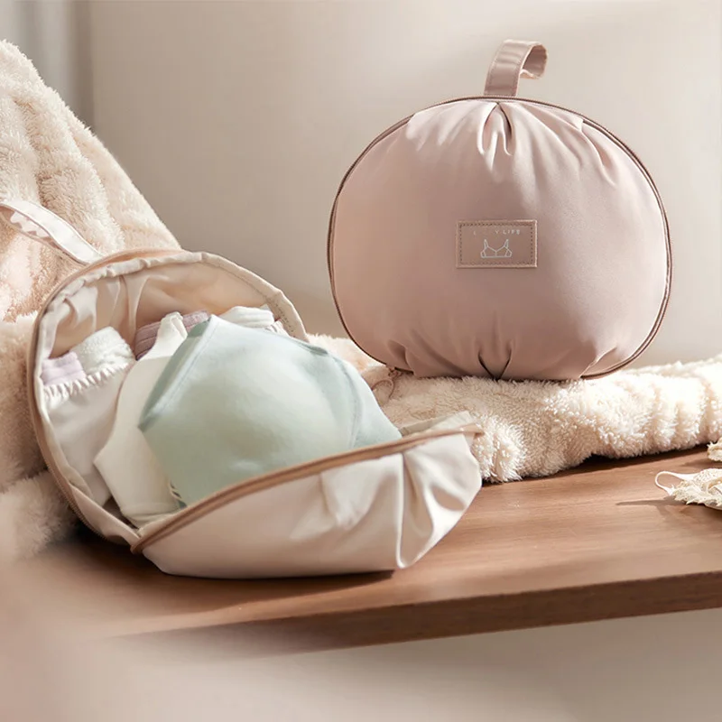 Muschelförmige Unterwäsche-Aufbewahrungstasche, Socken-Organizer-Tasche, robustes Polyester, Reiseaufbewahrung, BH, Unterwäsche-Organizer mit Reißverschluss