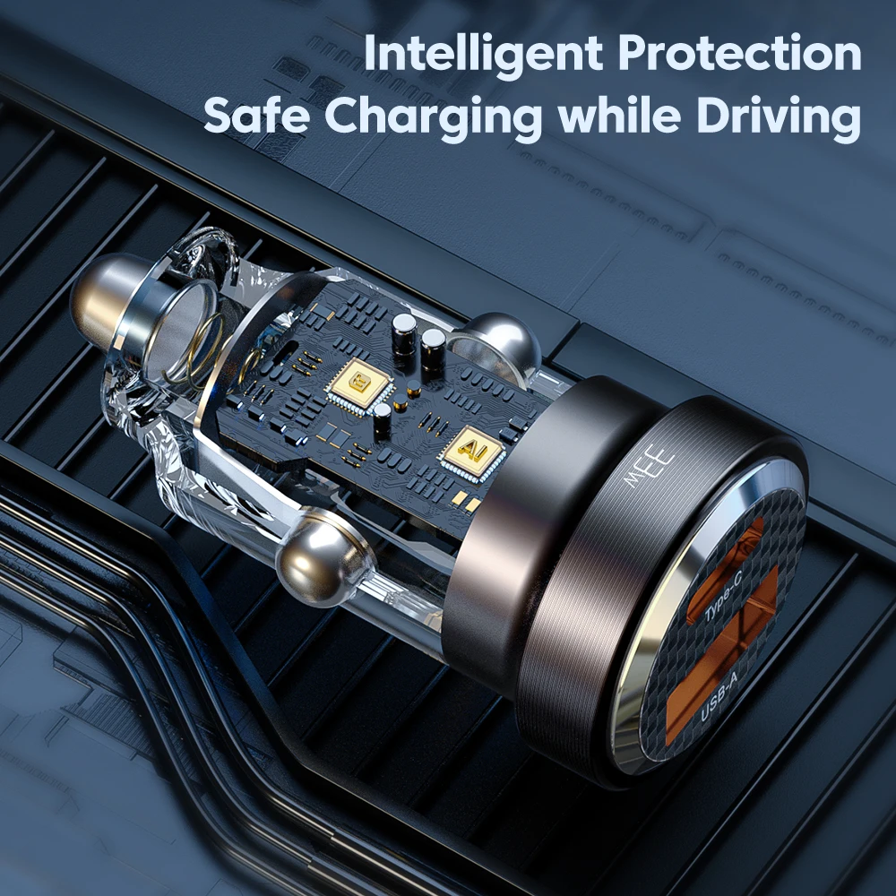 Toocki 33 Вт Автомобильное зарядное устройство USB Quick Charge PD QC 3.0 Прозрачное автомобильное зарядное устройство типа C для iPhone 15 16 Xiaomi 12 13 Samsung S23