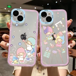 Cute little twin star Phone Case For iPhone 15 14 13 12 11 Mini Pro Max X XR XSMax 6S 6 7 8 Plus SE20 Transparent Cover