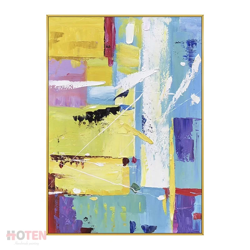 Modern Wall Art Handmade Abstract Oil Painting On Stretched Canvas Pictures for Home Decor