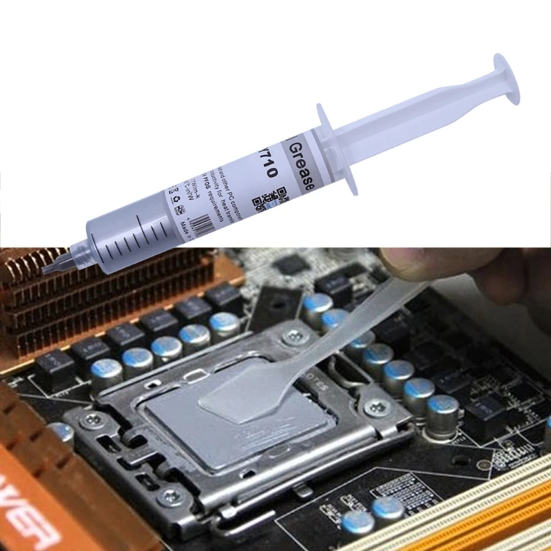 30G Silver Silicone Compound Thermal Grease Conductive Grease Heatsink for CPU GPU Chipset Notebook Cooling 3.17W/for m.