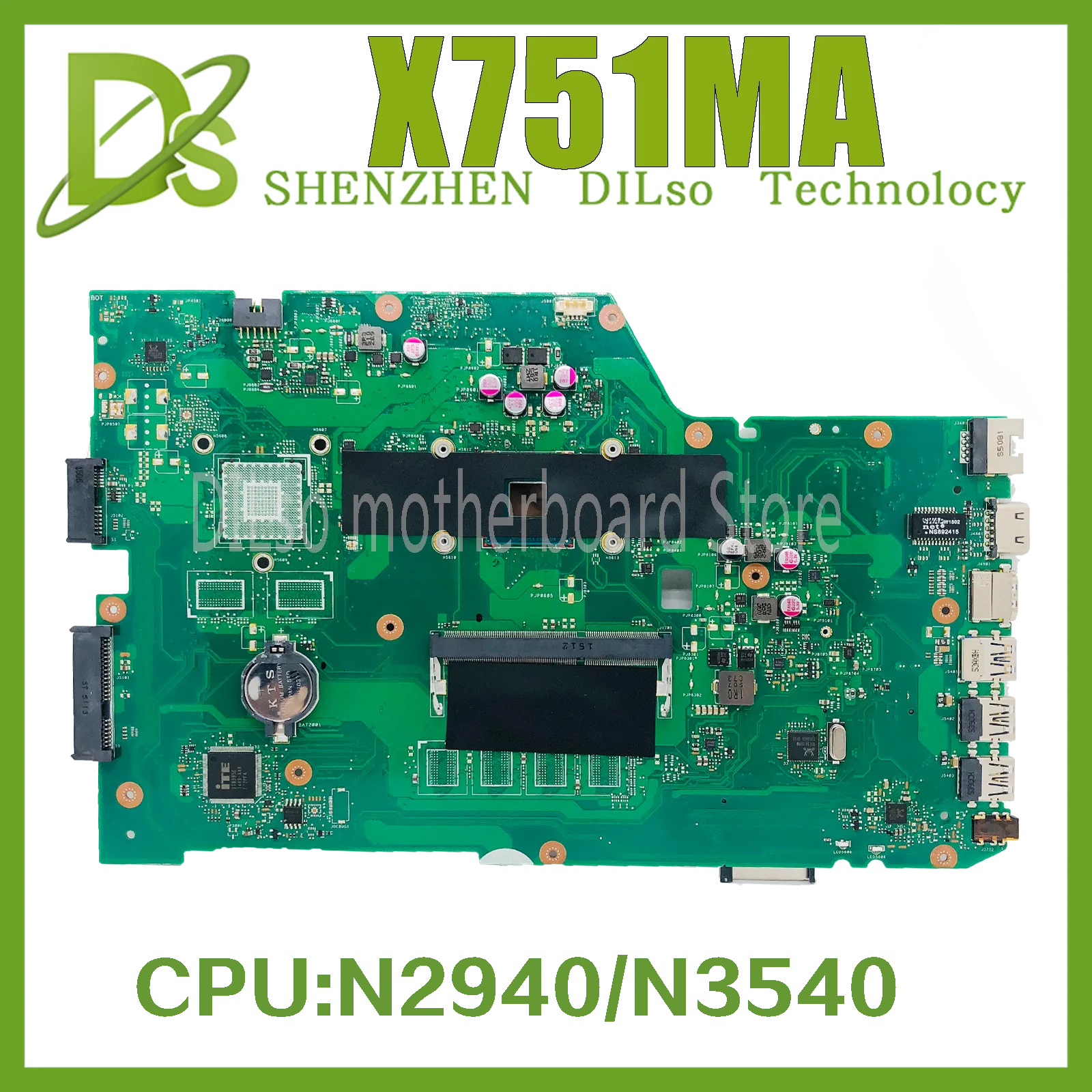 

X751MA N2840/N2940 N3540 CPU Mainboard For ASUS X751MD K751M K751MA R752M R752MA X751MJ Laptop Motherboard 100% Working Well