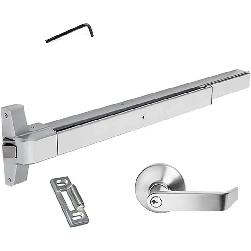 Aluminiowe urządzenie wyjściowe Dynasty Hardware Push Bar Panic z dźwignią zewnętrzną