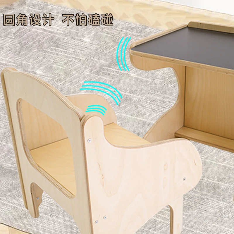 

Customized solid wood writing household integrated desk and chair set