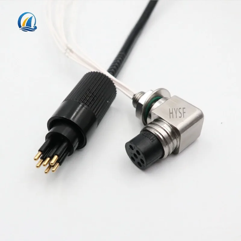 Right angle L-type 5-8-core pluggable wet cable deep water connector male female pair plug subconn  seacon connectors
