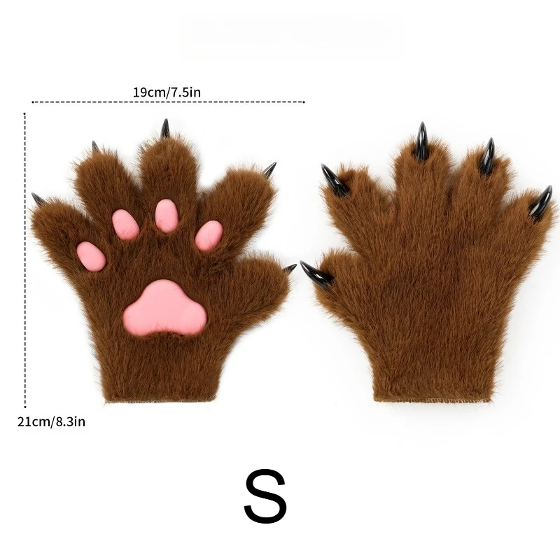 Animal Paws Claws Gloves Fursuit Cosplay Costume Accessories Furry Fur Cat Wolf Fox Dog Paw Halloween Party Roleplay Props view 2