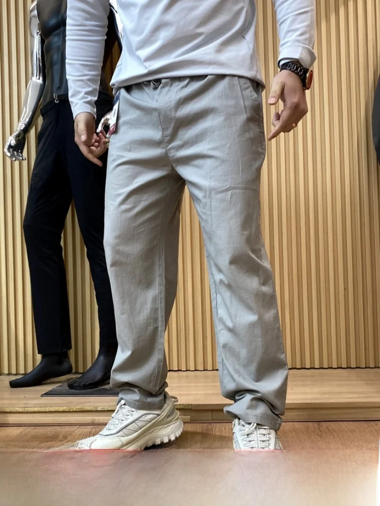 Skin-Friendly Cotton Linen Blend Men's Lightweight Breathable Soft Casual Pants Spring Summer Fashionable Straight Leg Trousers