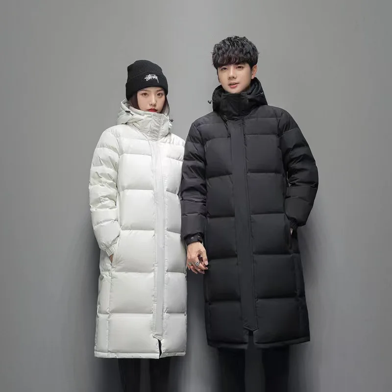 Jaqueta longa e grossa de Parkas masculina, casacos masculinos, acolchoamento blusão, mantenha roupas quentes, sobretudo de inverno