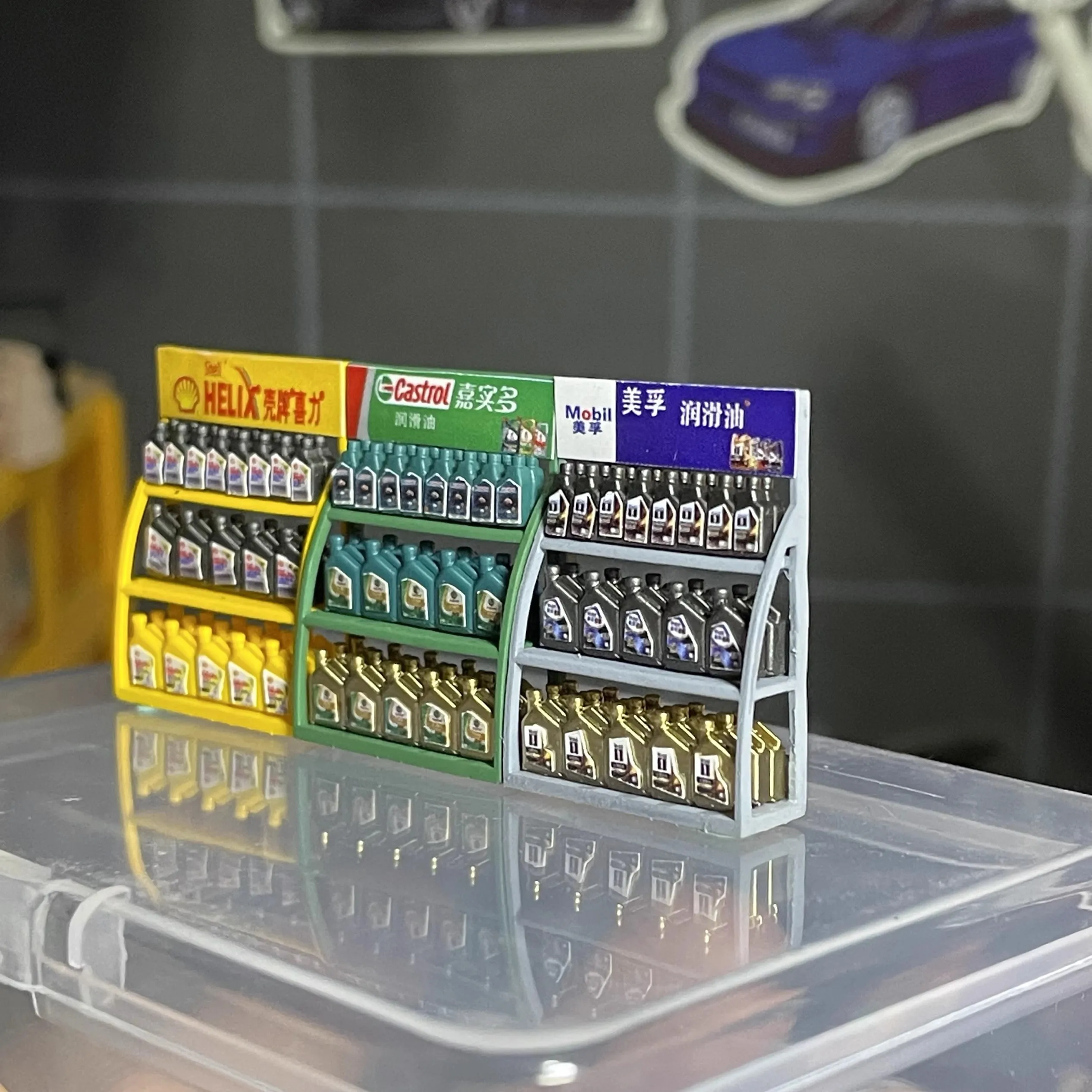 1:64 Engine Oil Rack Miniature Model Car Drum Garage Scene Accessories
