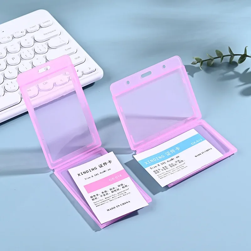 Plastic Staff Exhibition Name ID Tag Card Badge Holder Pass Work Card Cover Sleeve Badge Protector Case Working Permit Case