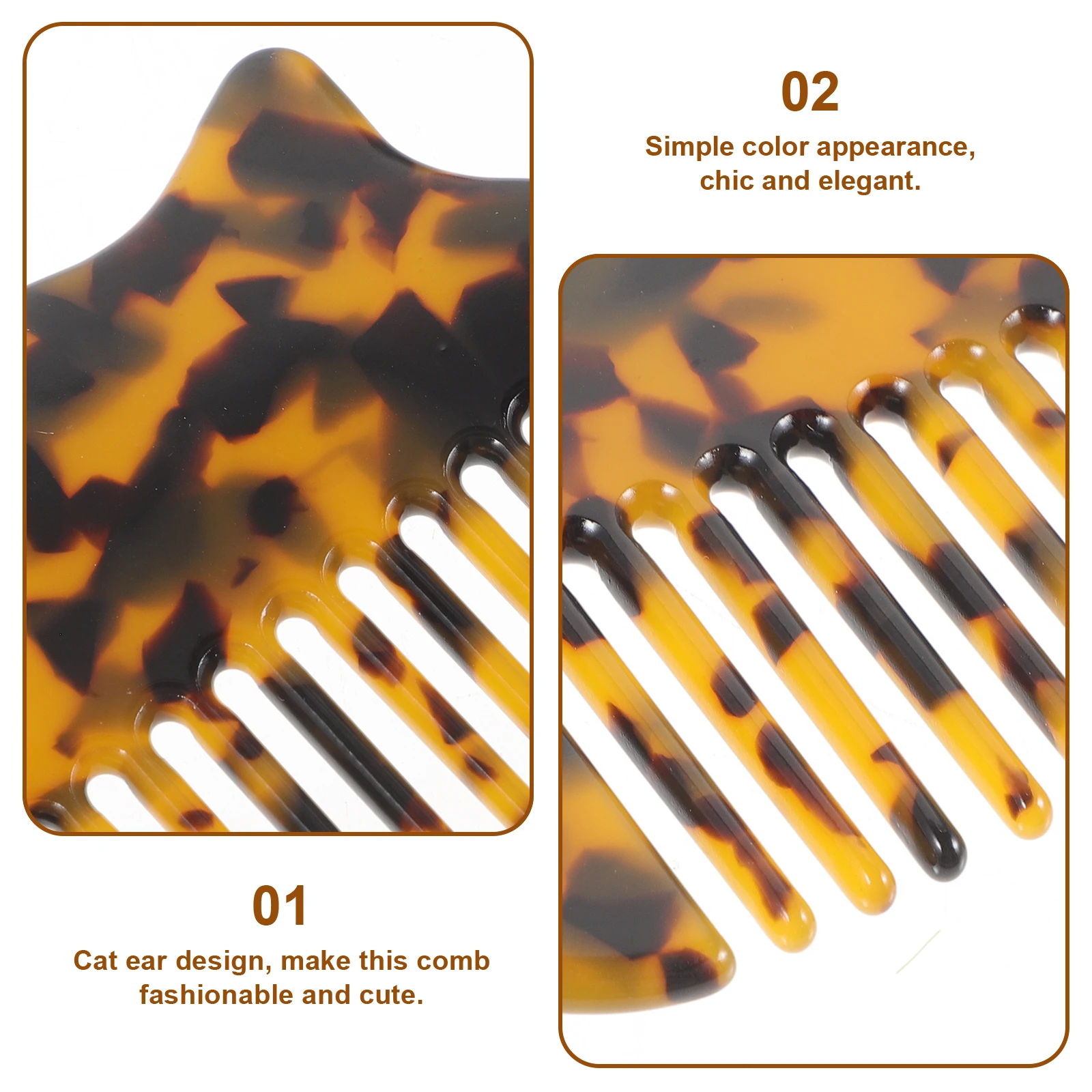 

Cat Ear Design Anti Static Comb Compact Lightweight Detangling Comb For Curly Wavy Hair Wet Hair Travel Styling