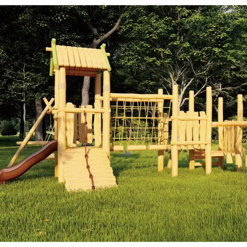 2026 Outdoor large park Huai wood children's physical development equipment climbing kindergarten log scenic slide