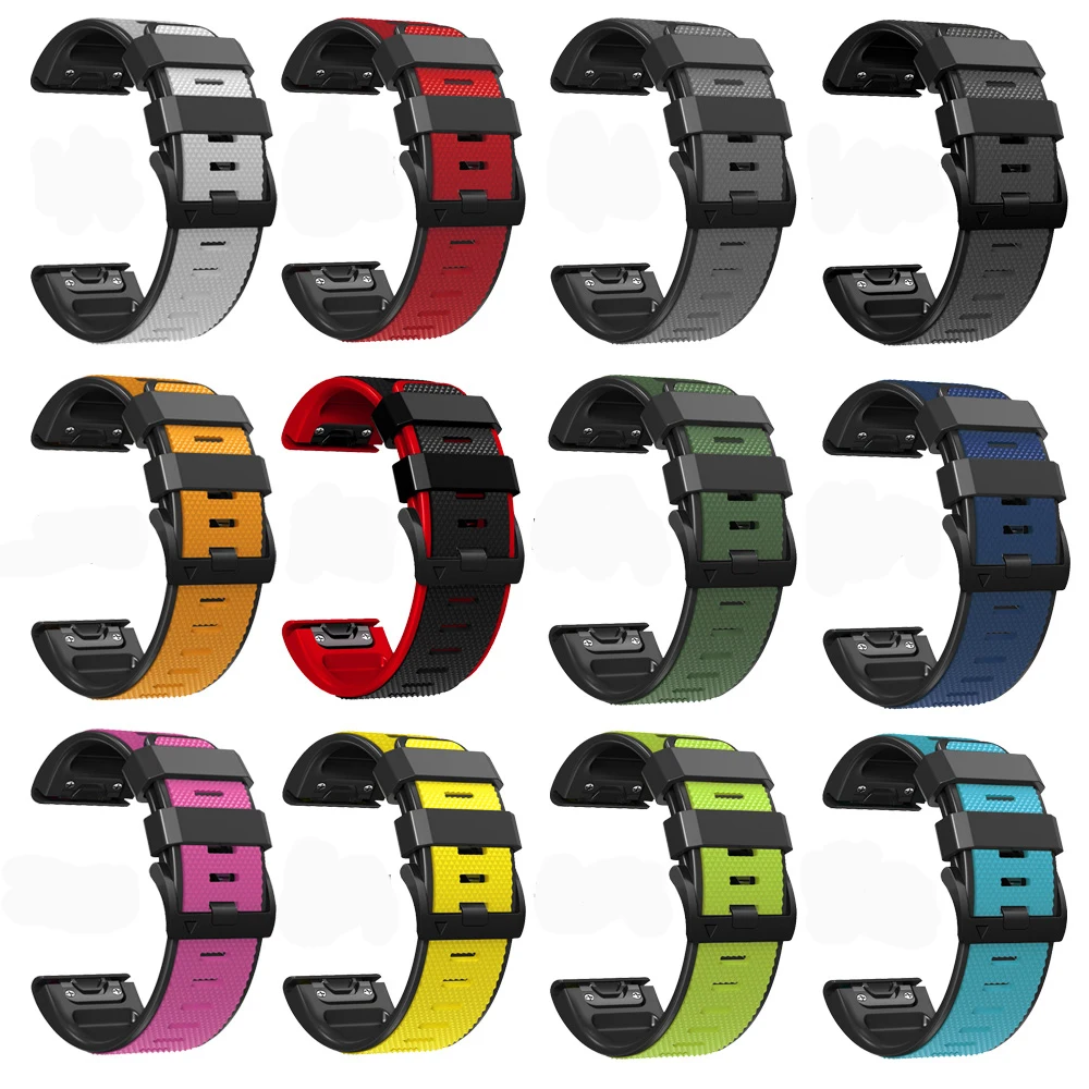 22 26mm Silicone Band Strap For Garmin Fenix 7X 7 Epix 2 6X 6 Pro 5X 5 Plus 3 3HR 945 Enduro Smart Watch Quickfit Wristband Belt
