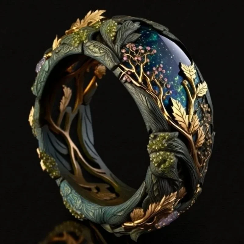 

Винтажные кольца-обручи с геометрическим узором в виде цветов и деревьев для женщин, аксессуары для вечеринок, подарки, ювелирные изделия на заказ