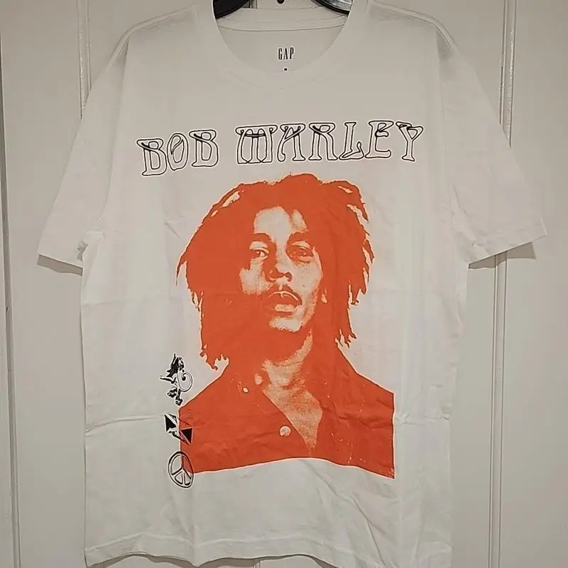 Nueva camiseta blanca Bob Marley Rebel Music para hombre Reggae medio Rock Ska Lion Zion