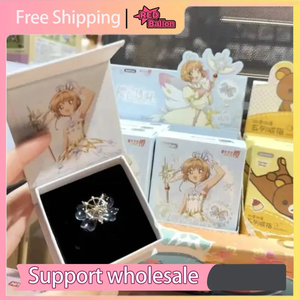 Caja Sorpresa Original BOXFUN Cardcaptor Sakura, Anillo Coleccionable, Figura de Anime, Decoración de Escritorio, Accesorio