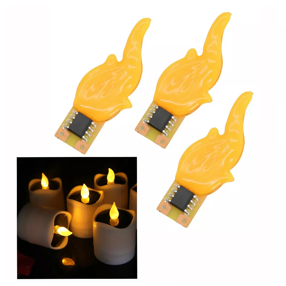 

3V Led Flash Candle Lights Flame Filament 1800K Flickering Fire Flame Chip Wick for Birthday Party Room Decoration Bulb Lamp