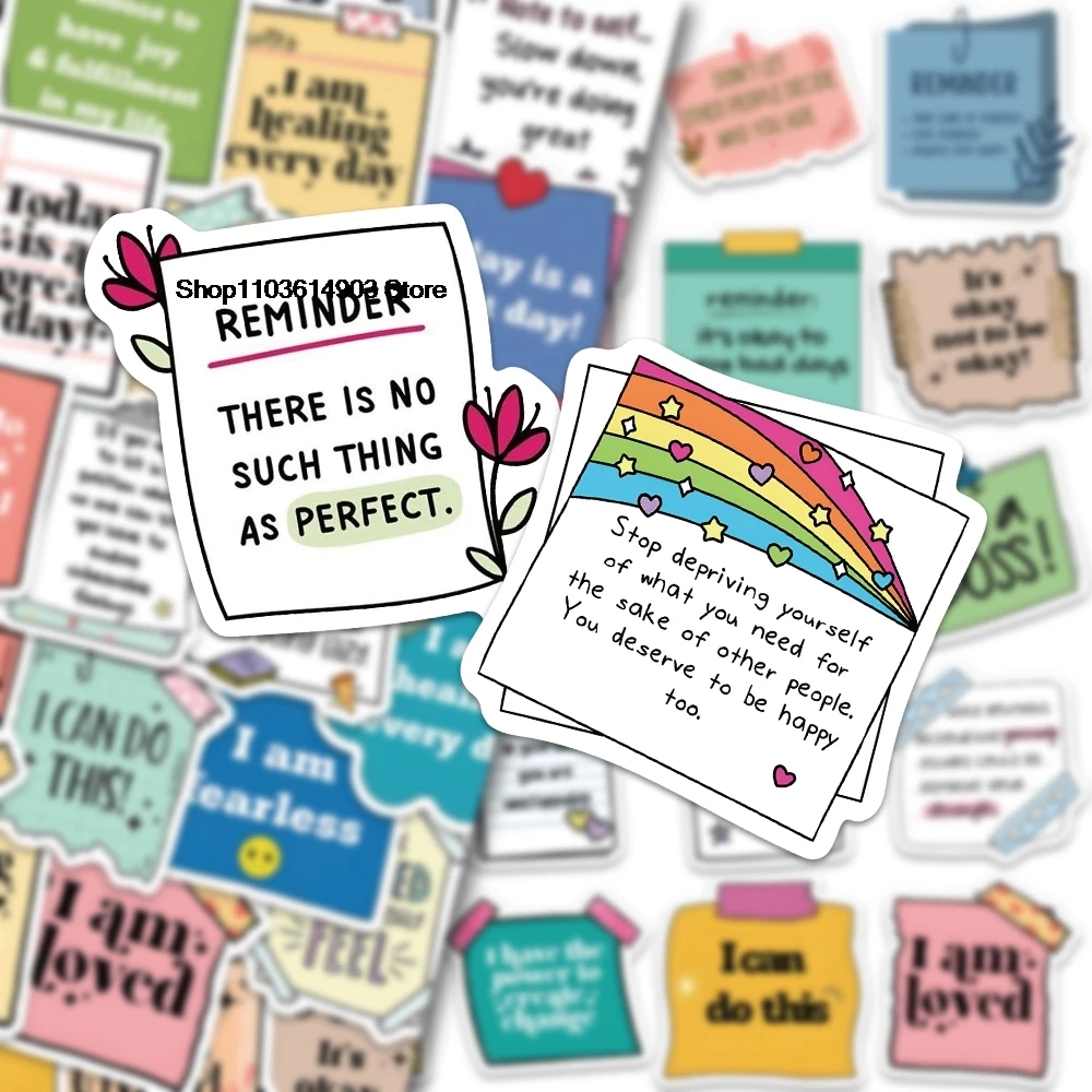 50PCS Self-affirmation motivational label stickers Creative Decoration Mobile Phone Laptop Computer water bottle Sticker