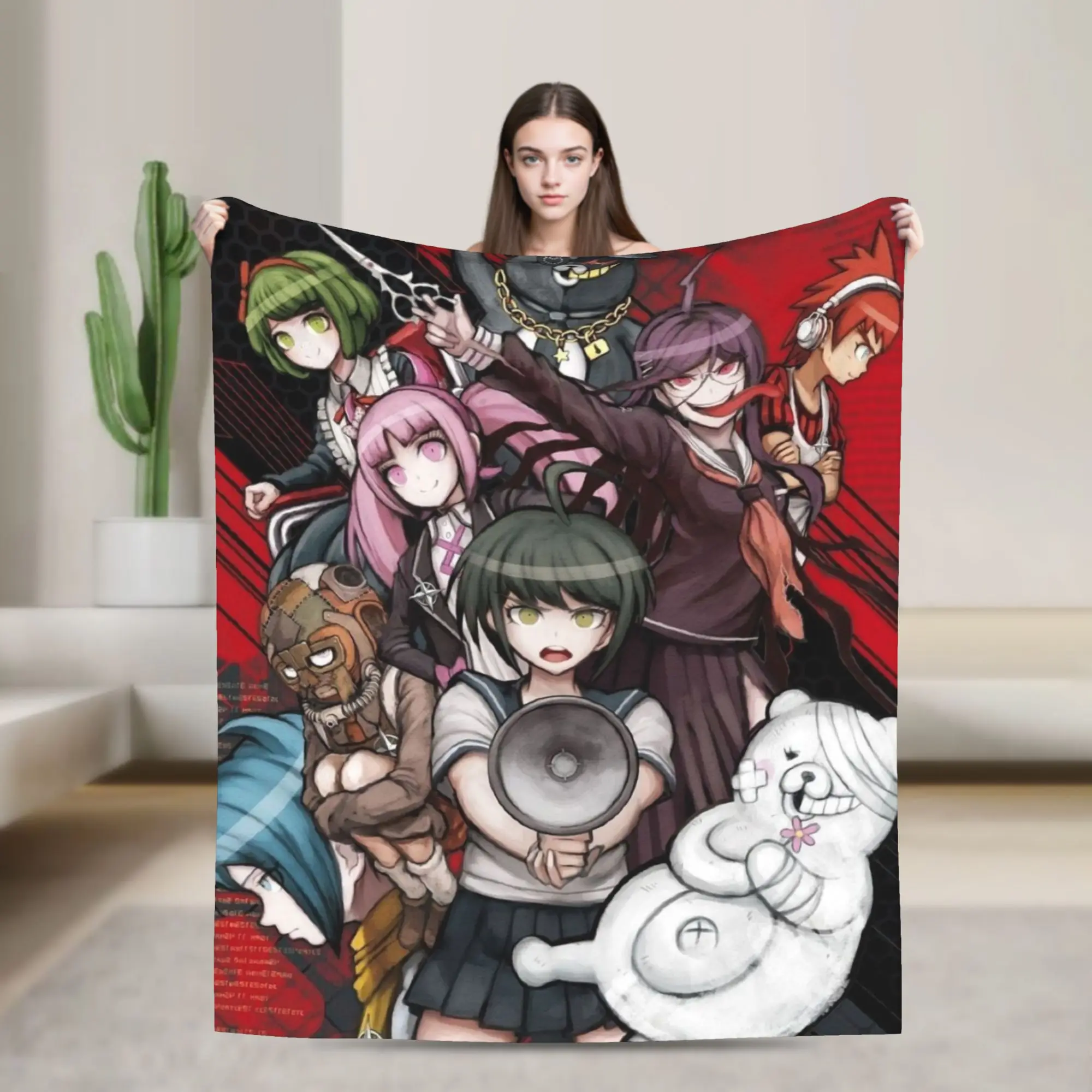 Nagito Komaeda  Plush Blanket Girls Boys  Flannel Bedding Throws For Couch Bed Warm Customized Quality Bedspread Birthday Gift