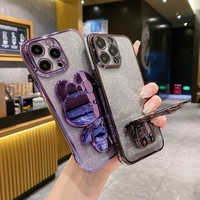 Mirror Rabbit Holder Case On For iPhone 12 13 Mini 15 14 7 8 Plus 11 Pro Max 13pro 15pro Xs X Xr 8 7 Iphone15 Stand Cover