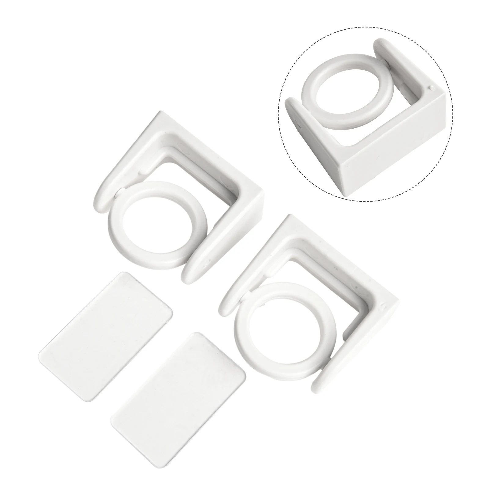 Ganchos para barra de cortina ajustables para el hogar, soporte para barra de cortina sin taladro, Clips de fijación de varilla redonda no perforados, uso versátil