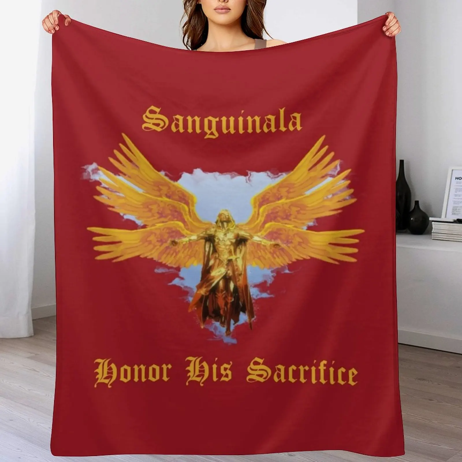 

Sanguinala - Honor His Sacrifice Throw Blanket Bed Picnic Blankets
