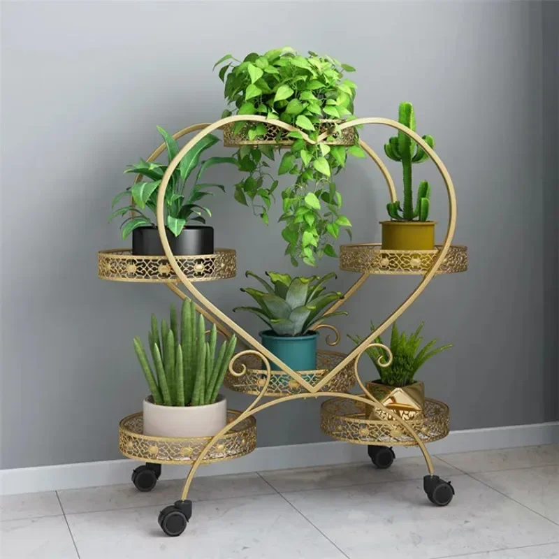 

Plant Stands For Indoor Plants 4 Tier 6 Potted Metal Plant Stand With Wheels For Home Decor