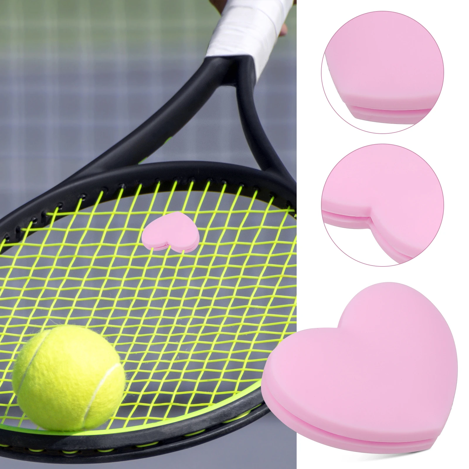 

10pcs Tennis Racket Vibration Dampener Silicone Racket Shock Absorber Vibration Heart-shaped Shock Absorber Tennis Accessories