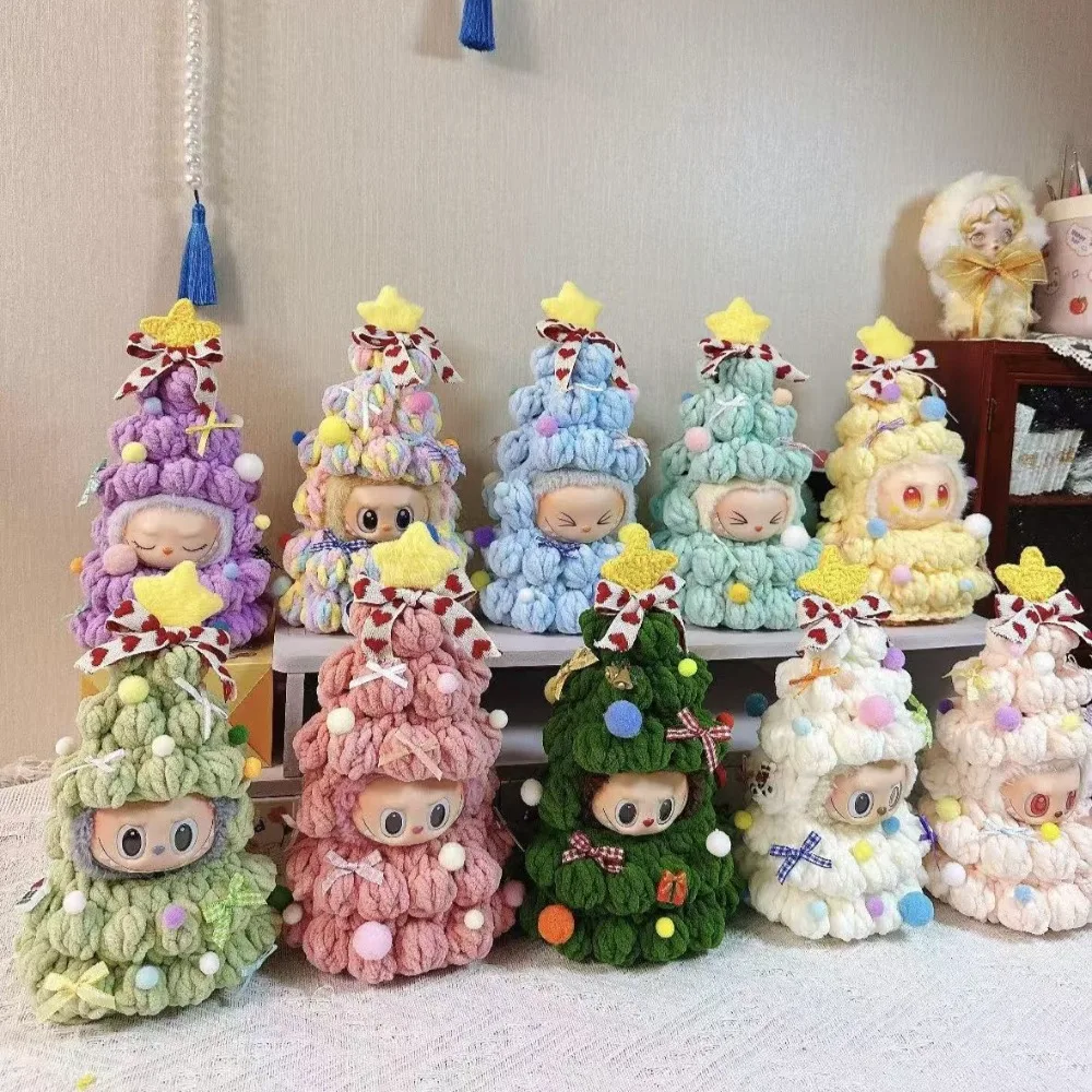 

Для 17 см куклы Labubu 3,0, вязаный крючком наряд для рождественской елки ручной работы, сезонный праздничный костюм, аксессуары для кукол, Рождественский подарок