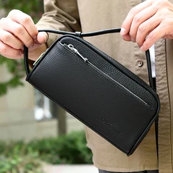 Genuine Leather Wallet For Men Male Real Cowhide Men Long Zipper Slim Clutch Wallets Purse With Card Holder Phone Bag 2025