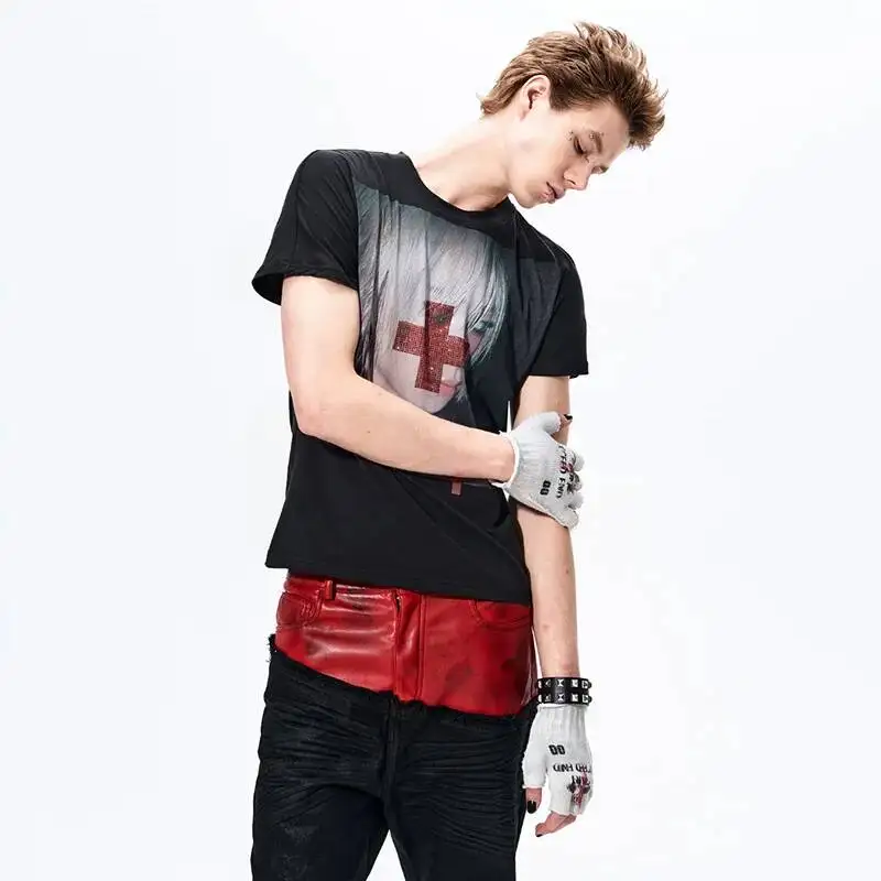 LUZHEN 2026 Summer Original Niche Design Printed Pattern Short Sleeve T-shirts Men's Trendy Handsome Casual Male Clothes JY7258