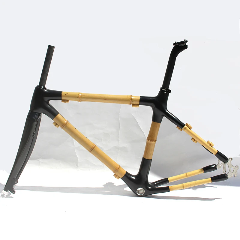 

Naturefly Bamboo Gravel Frame Disc Road Bicycle Frameset Bike Parts City Cycling Black 135 QR 700c