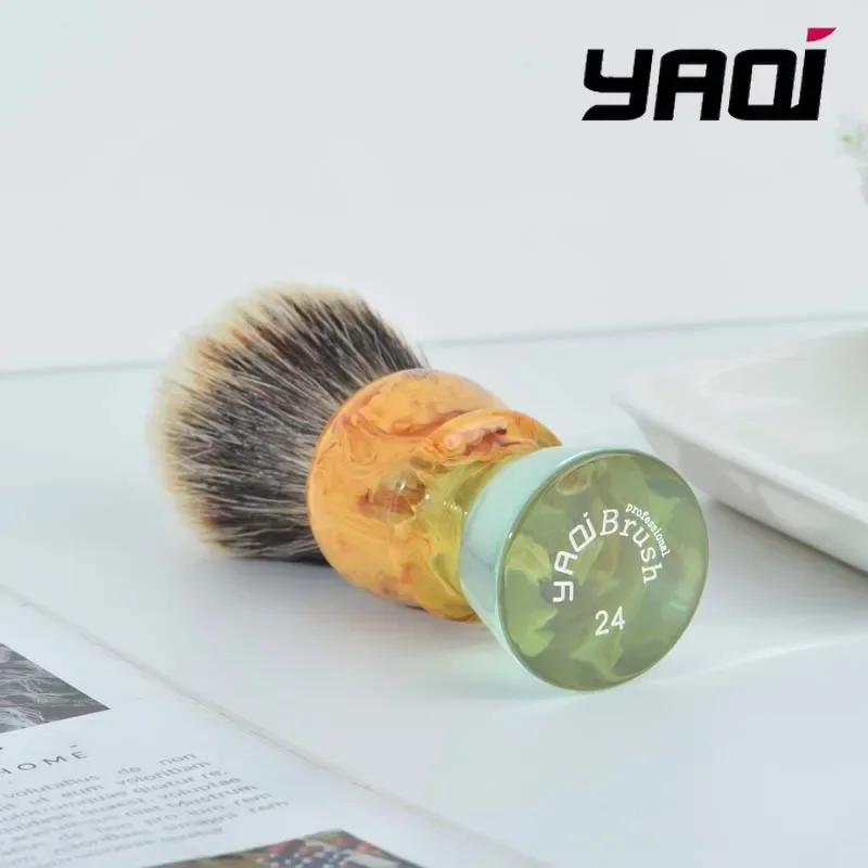 シェービングブラシ-yaqi-cavern-lake-2-バンドアナグマの毛男性ウェットシェービングブラシ誕生日プレゼントのためのボーイフレンド