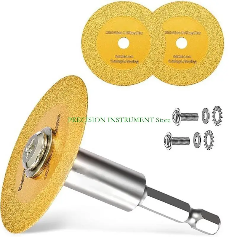 Mini Diamantes Corte Discos Vidro Vidro Com Roda corte com haste hexadecimal 1/4 polegada para cortar 37JD