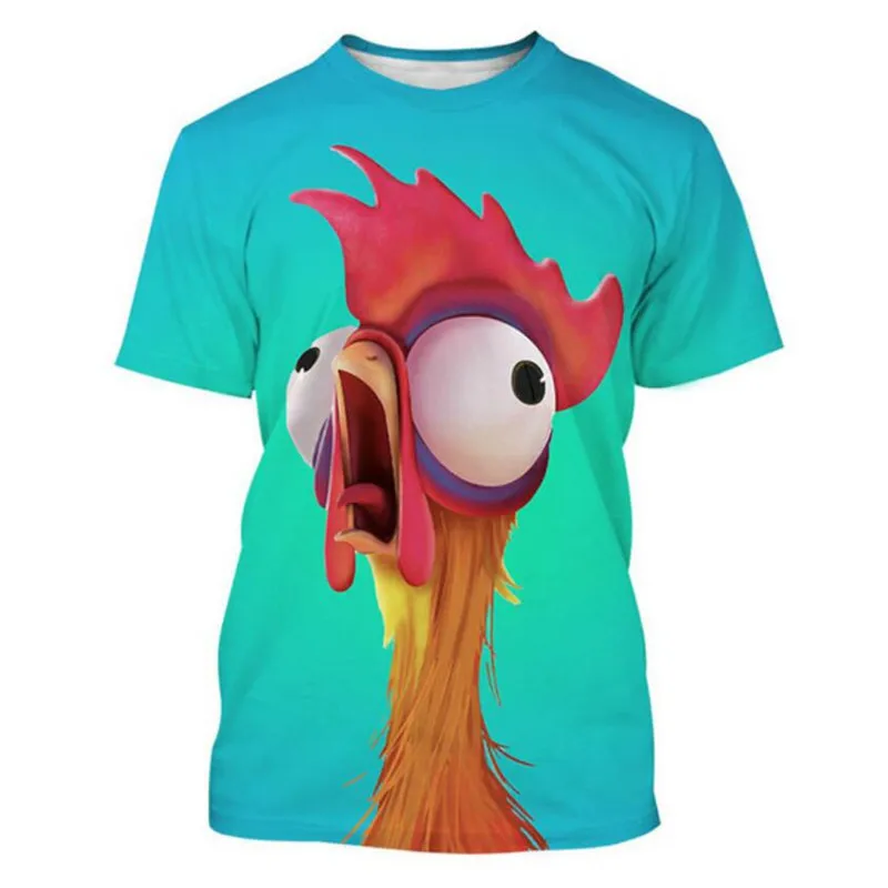 Fashion Personality Funny Chicken graphic t shirts Hip Hop Street Style harajuku Printed Tees Summer Casual Humor Men O-neck Top