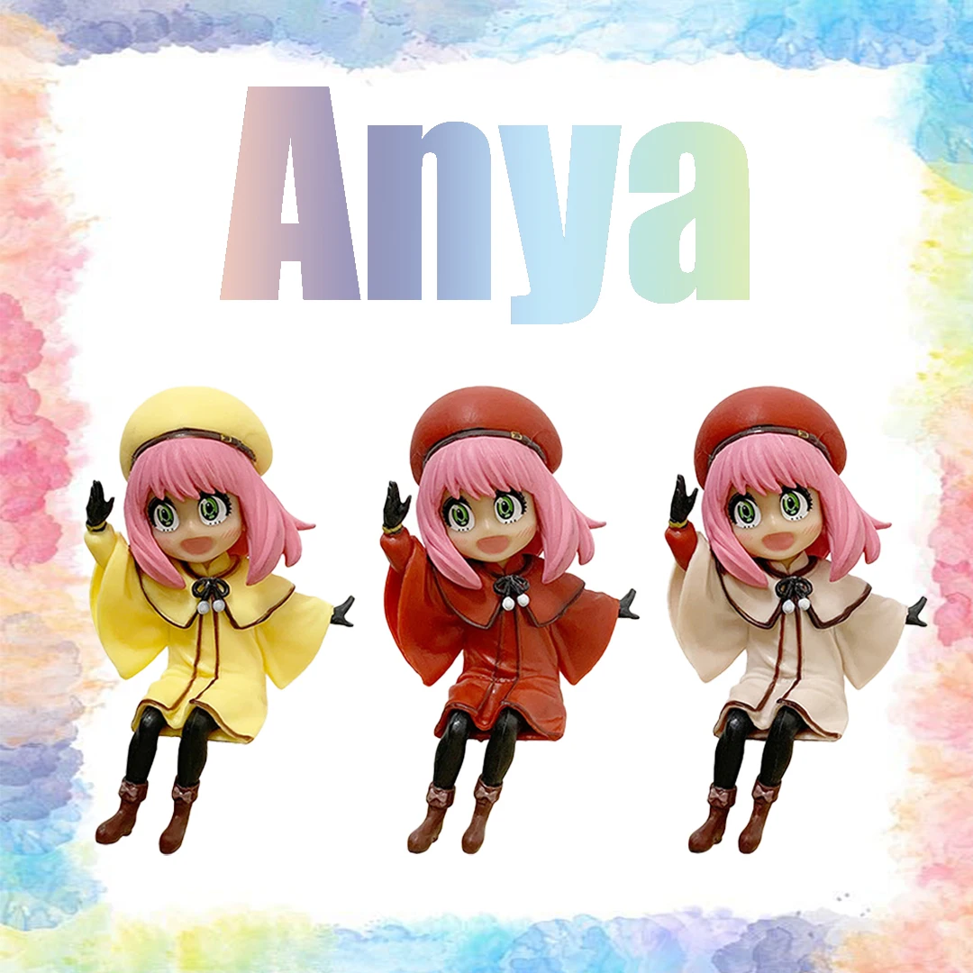 Anime Spy X Family Anya Forger PVC-Actionfigur - Niedliche Sammlerfigur Spielzeugpuppe für Kinder Geburtstagsgeschenk