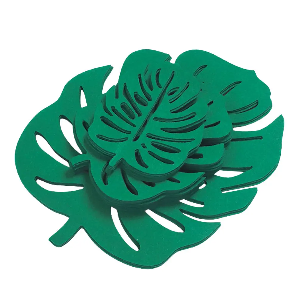 24Pcs Monstera Felt Cup Mats Heat Insulated Pot Pads Household Kitchen Table Decoration Coasters Cup Holders Heat Proof Mat