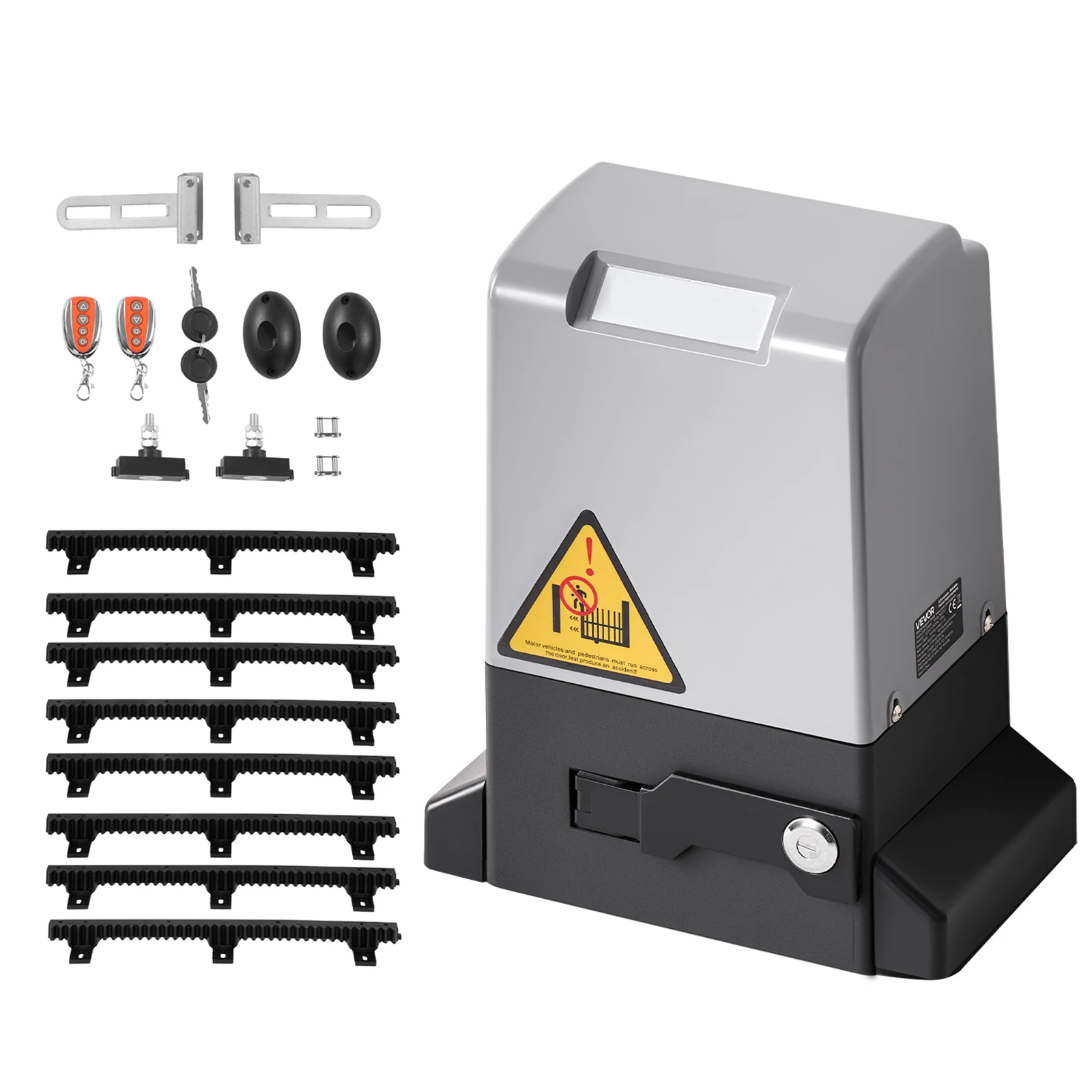 SucceBuy Apricancello automatico Apricancello scorrevole elettrico Motore per porta scorrevole con cremagliera in nylon con sensore a infrarossi e 2 telecomandi