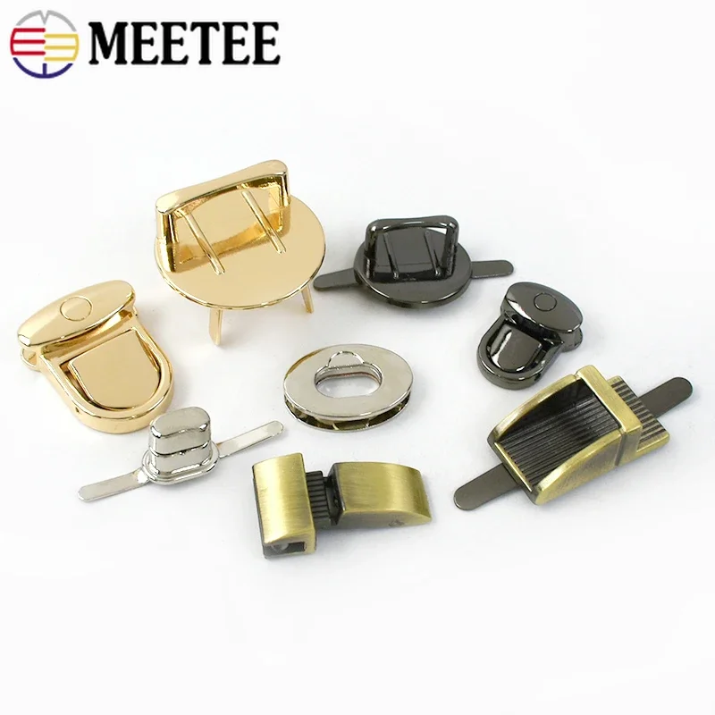 2pcs Meetee Luggage Mortise Lock Turn Twist Closure Buckles Bag Purse Hardware DIY Handmade Purses Part Leather Craft Accessory