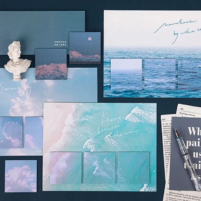 

60 шт. креативные минималистичные стикеры горы литература и искусство реки озера морские справочник памятка N Note 8 вариантов